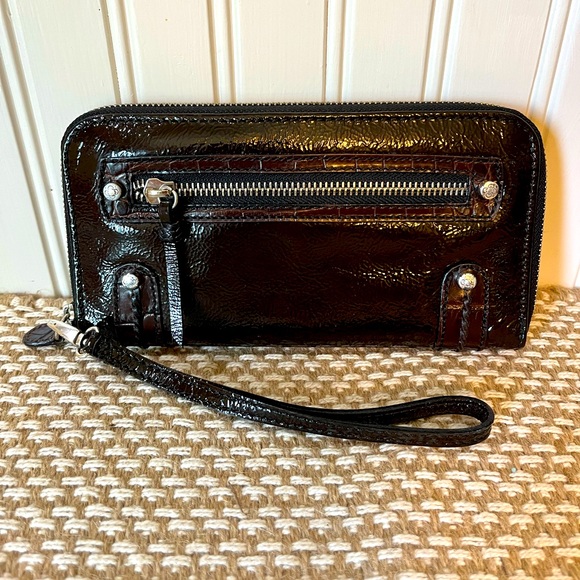 Brighton Handbags - Brighton Patent Leather Wallet - Brown